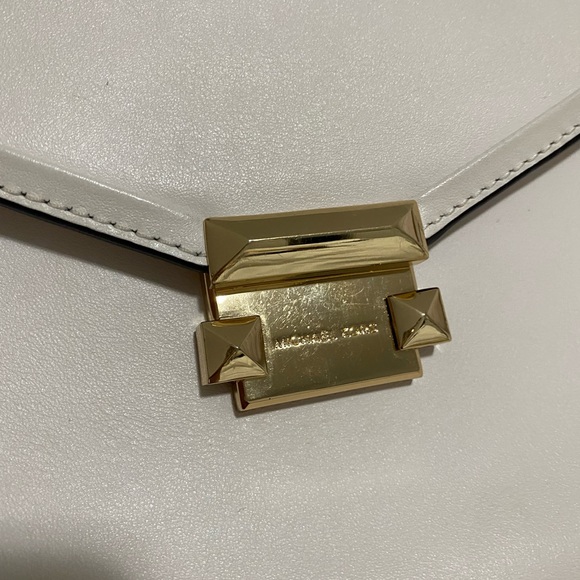 Michael Kors Whitney Medium Leather Satchel in white - Picture 3 of 10